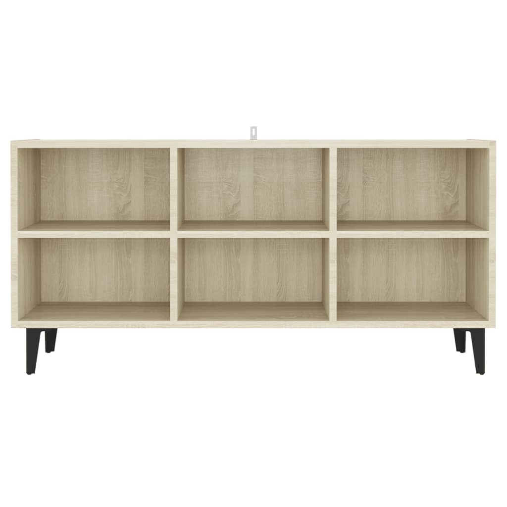 Meuble TV avec pieds en métal chêne Sonoma 103,5x30x50 cm