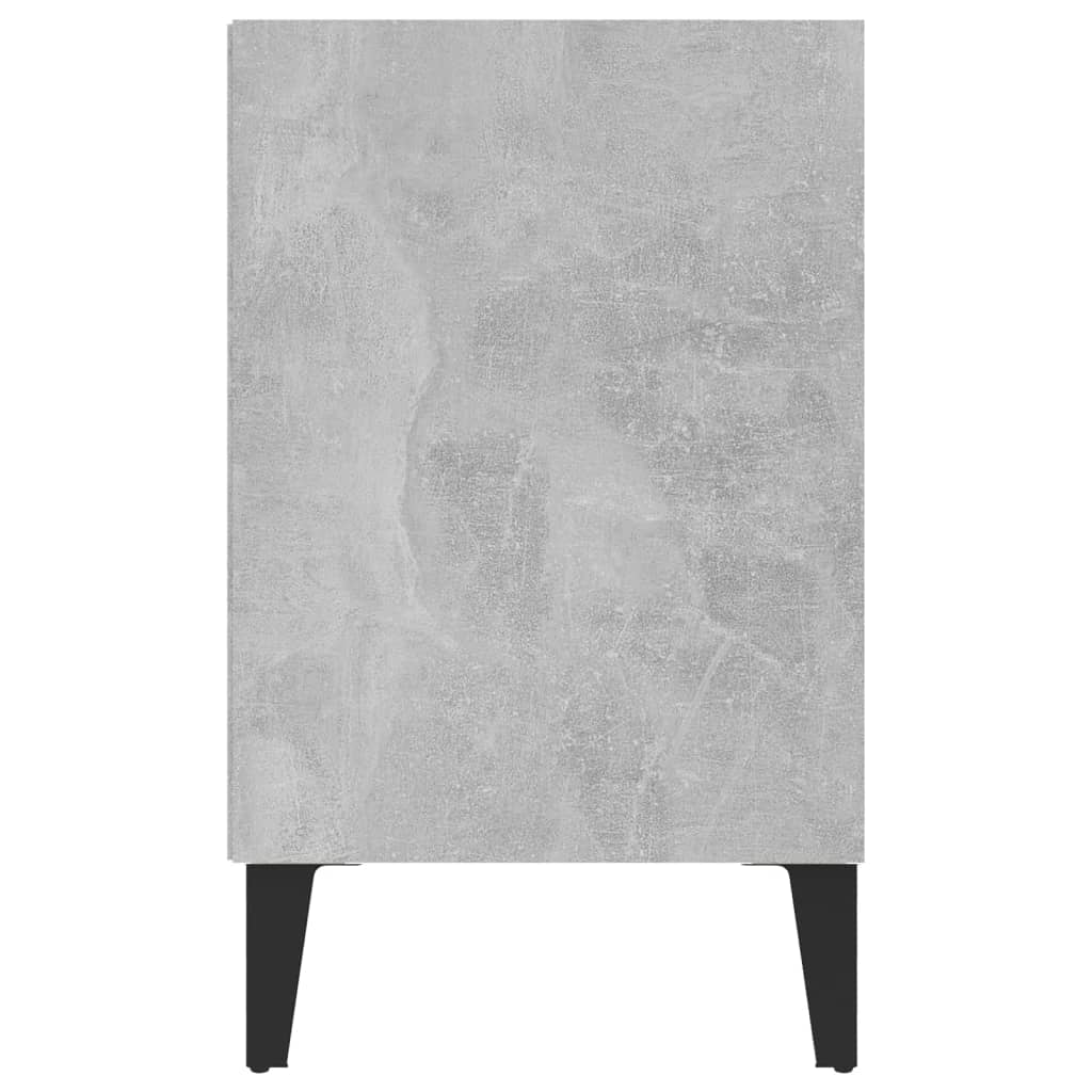 Meuble TV avec pieds en métal, gris béton, 103,5 x 30 x 50 cm