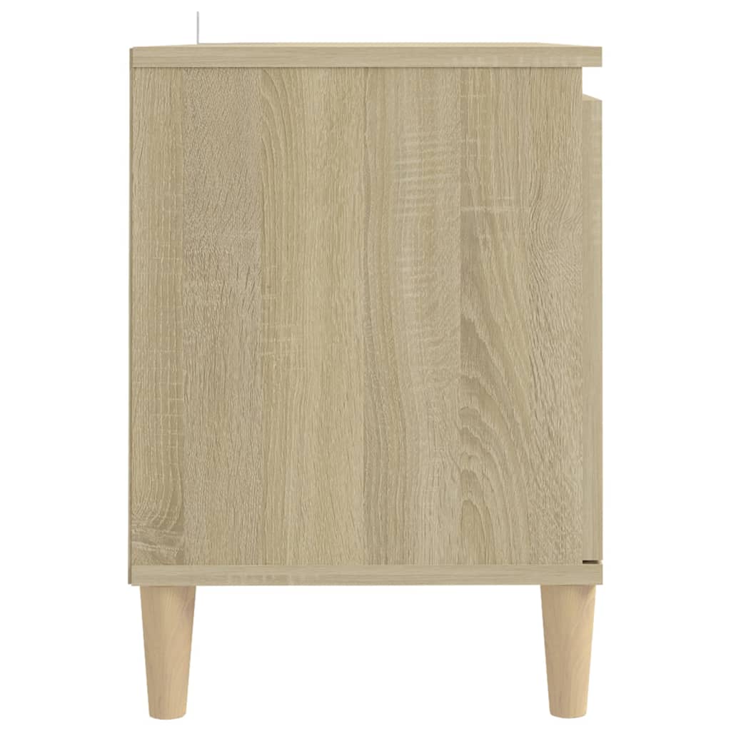 Meuble TV avec pieds en bois massif Chêne Sonoma 103,5x35x50 cm