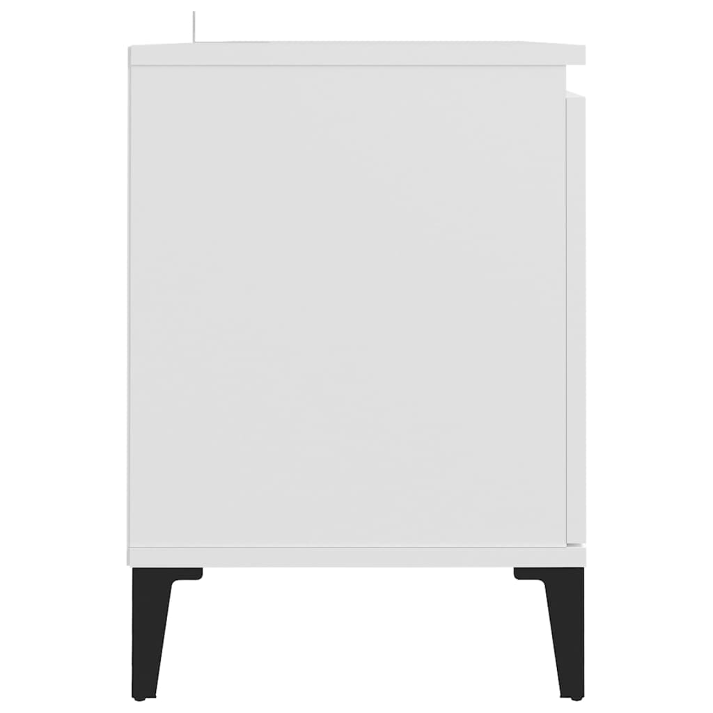 Meuble TV avec pieds en métal blanc 103,5x35x50 cm