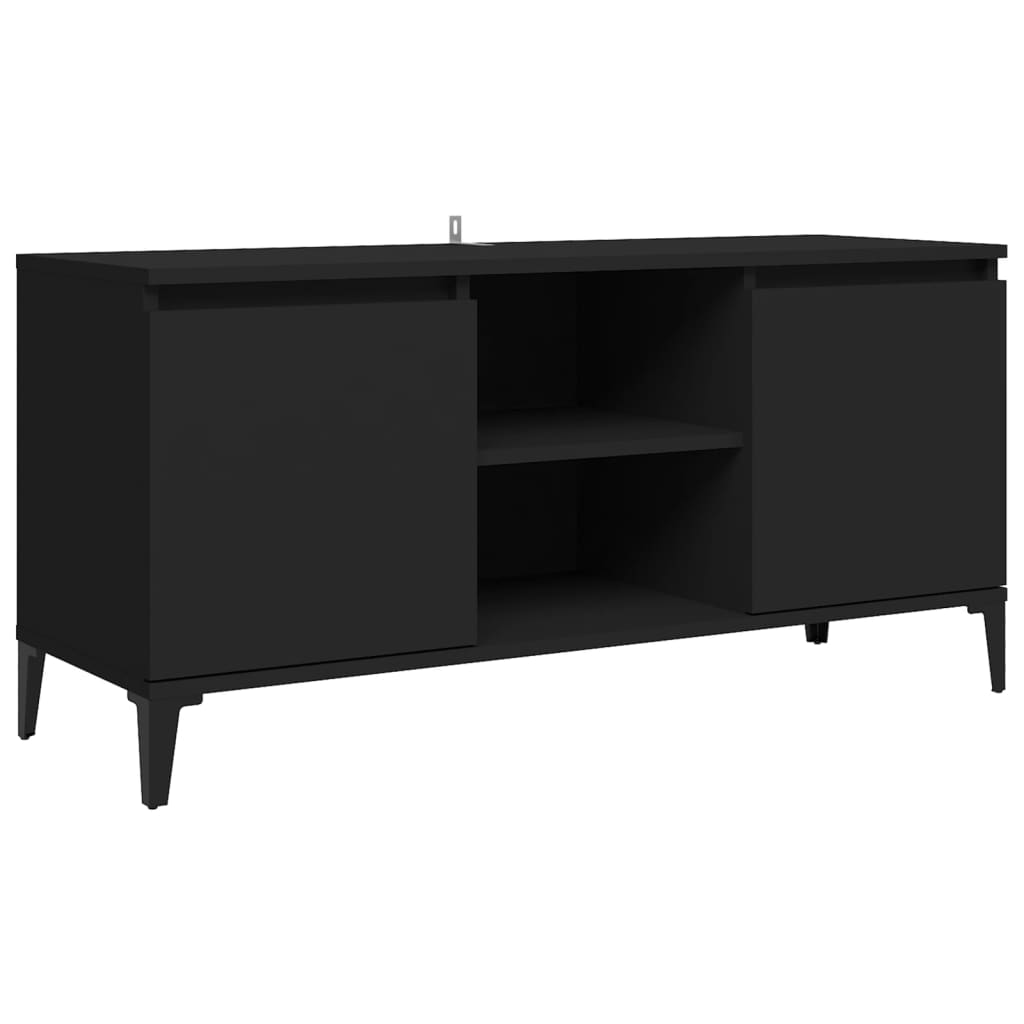 Meuble TV avec pieds en métal noir 103,5x35x50 cm