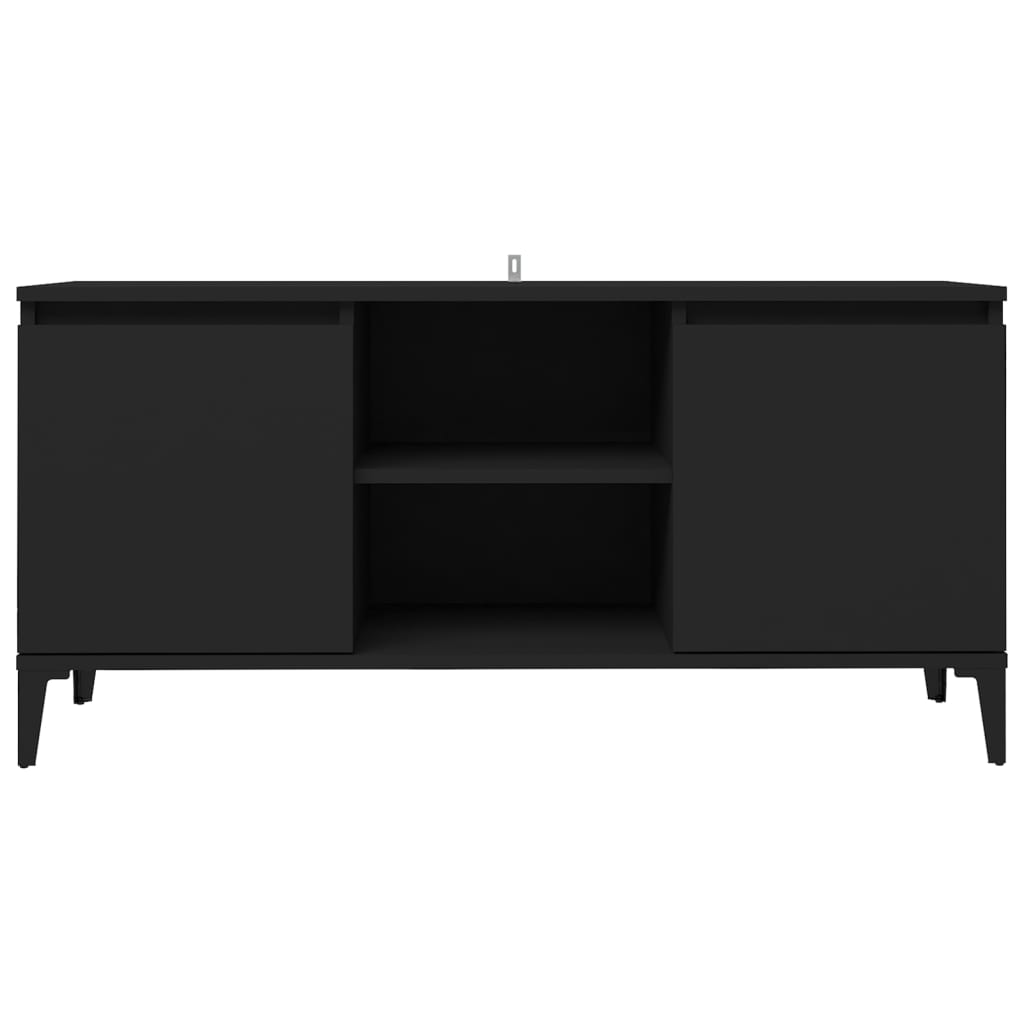 Meuble TV avec pieds en métal noir 103,5x35x50 cm