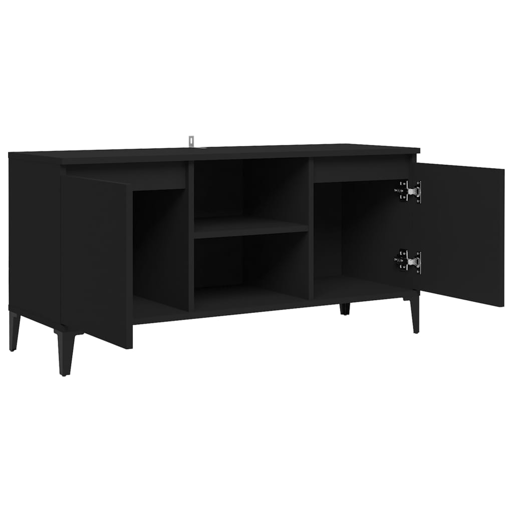 Meuble TV avec pieds en métal noir 103,5x35x50 cm