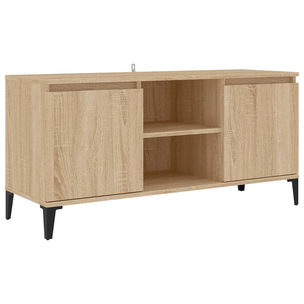 Meuble TV avec pieds en métal chêne Sonoma 103,5x35x50 cm