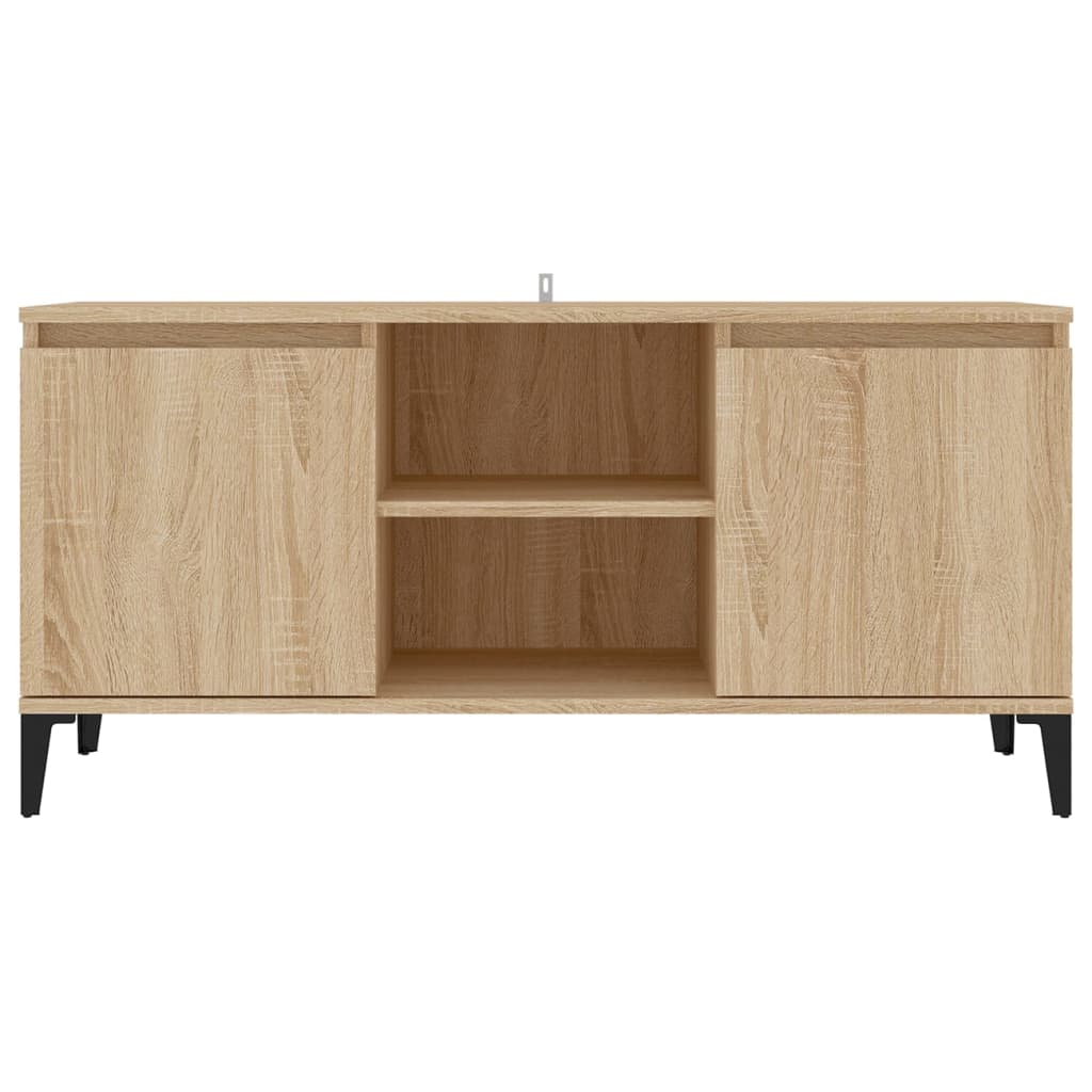 Meuble TV avec pieds en métal chêne Sonoma 103,5x35x50 cm