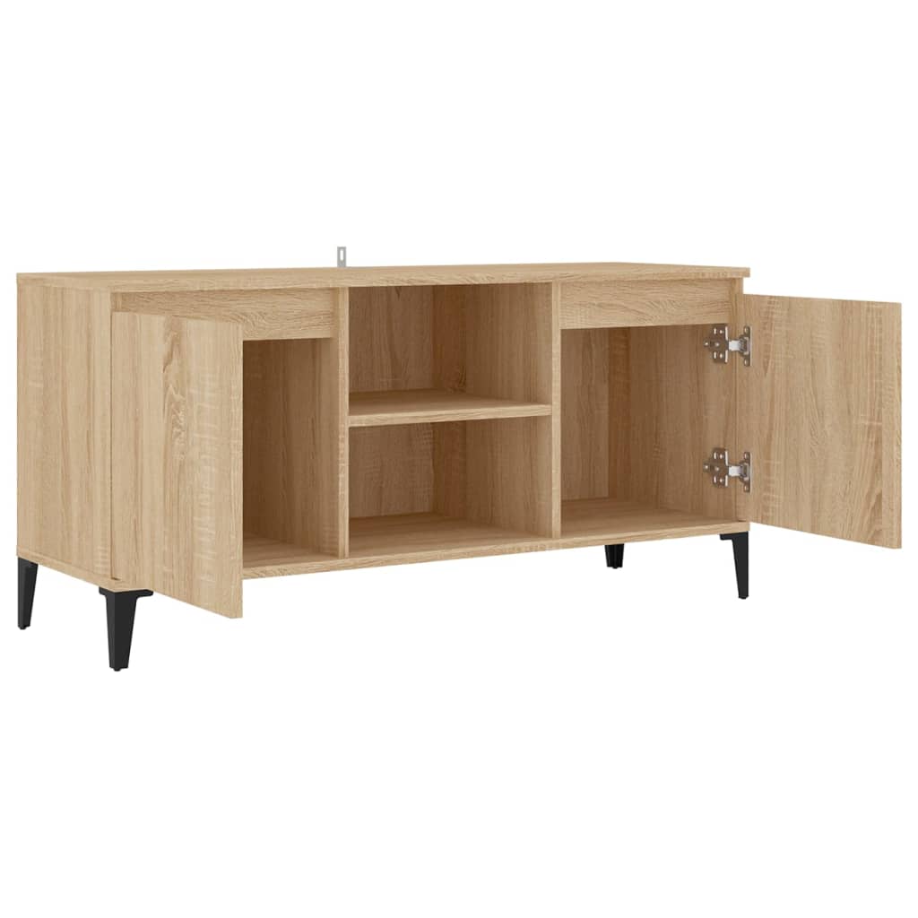 Meuble TV avec pieds en métal chêne Sonoma 103,5x35x50 cm