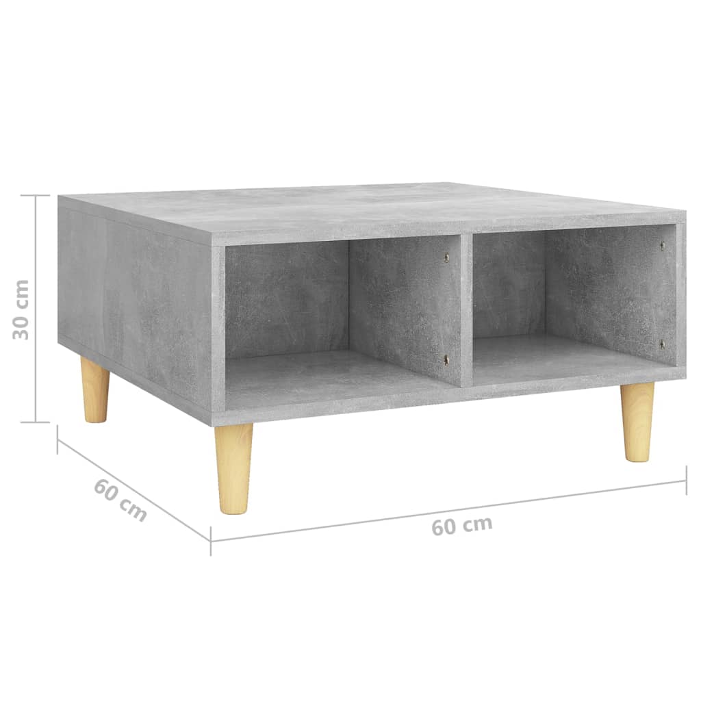 Table basse gris béton 60x60x30 cm en bois