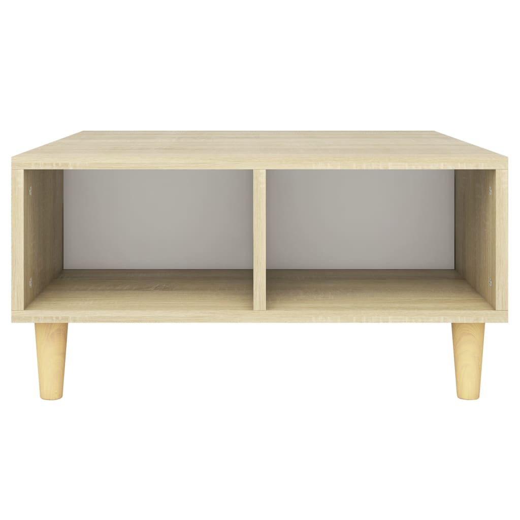 Couchtisch Weiß Sonoma-Eiche 60x60x30 cm Holzwerkstoff