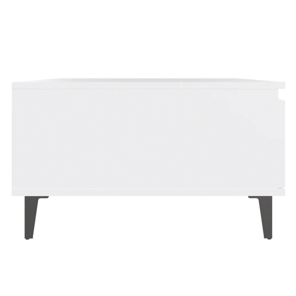 Table basse blanche 90x60x35 cm en bois