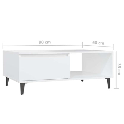 Couchtisch Weiß 90x60x35 cm Holzwerkstoff