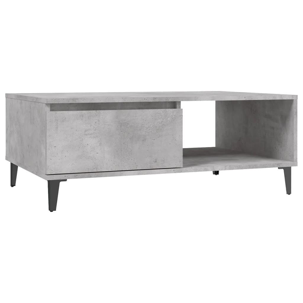 Table basse gris béton 90x60x35 cm en bois