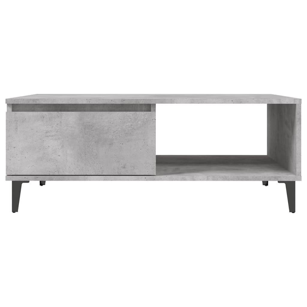 Table basse gris béton 90x60x35 cm en bois