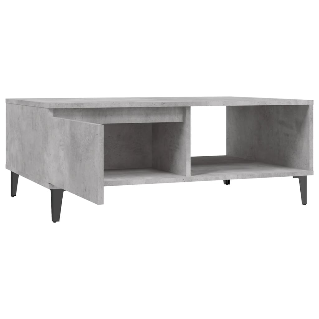 Table basse gris béton 90x60x35 cm en bois