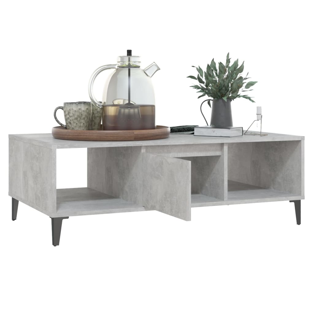 Table basse gris béton 103,5x60x35 cm en bois