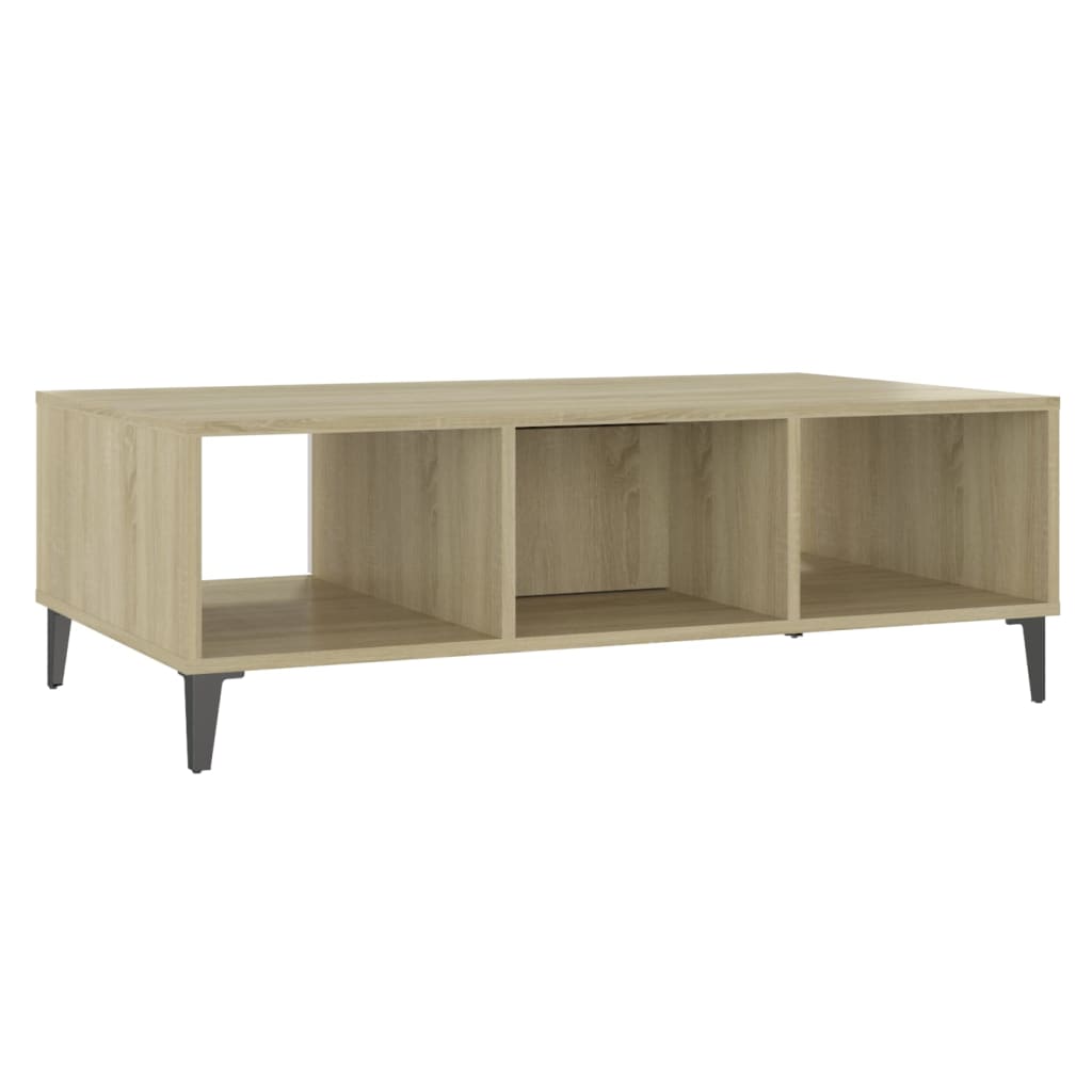 Coffee table white and Sonoma oak 103.5x60x35 cm wood material