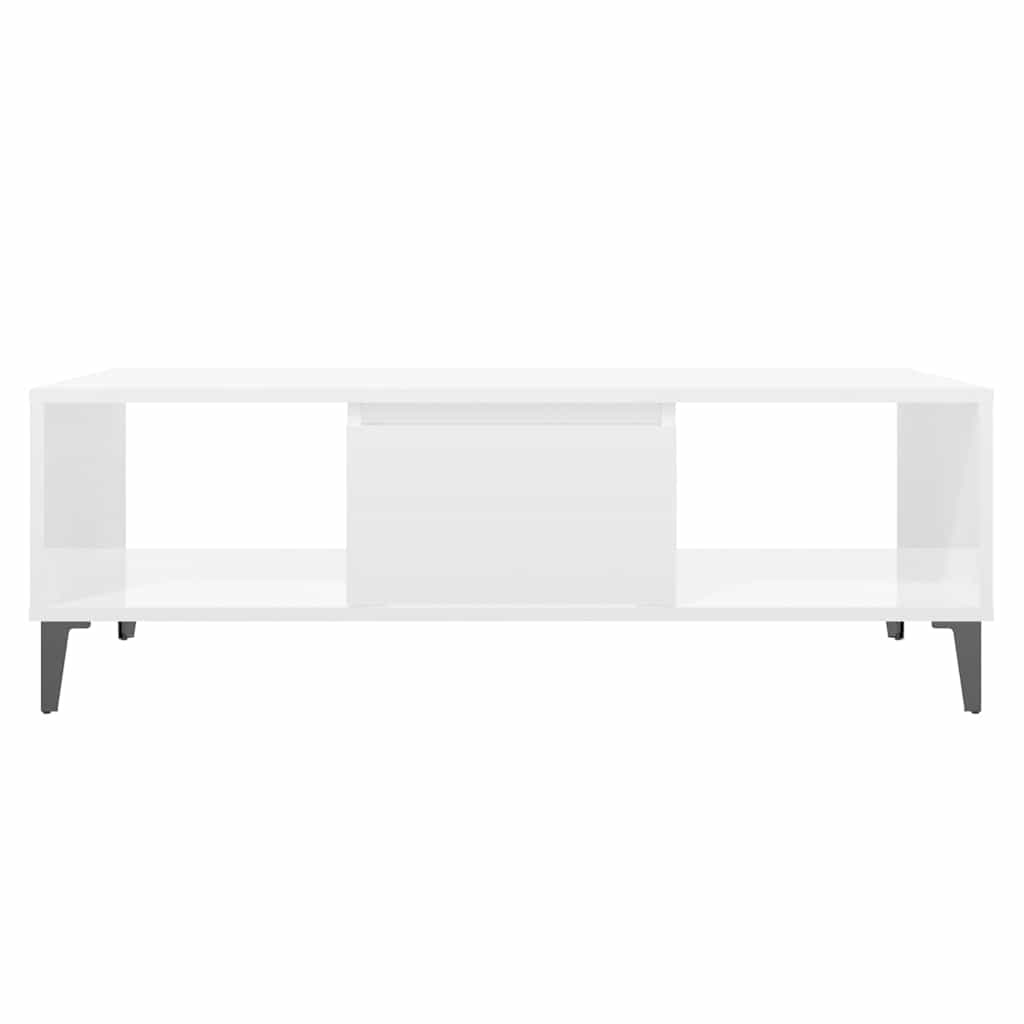 Couchtisch Hochglanz-Weiß 103,5x60x35 cm Holzwerkstoff