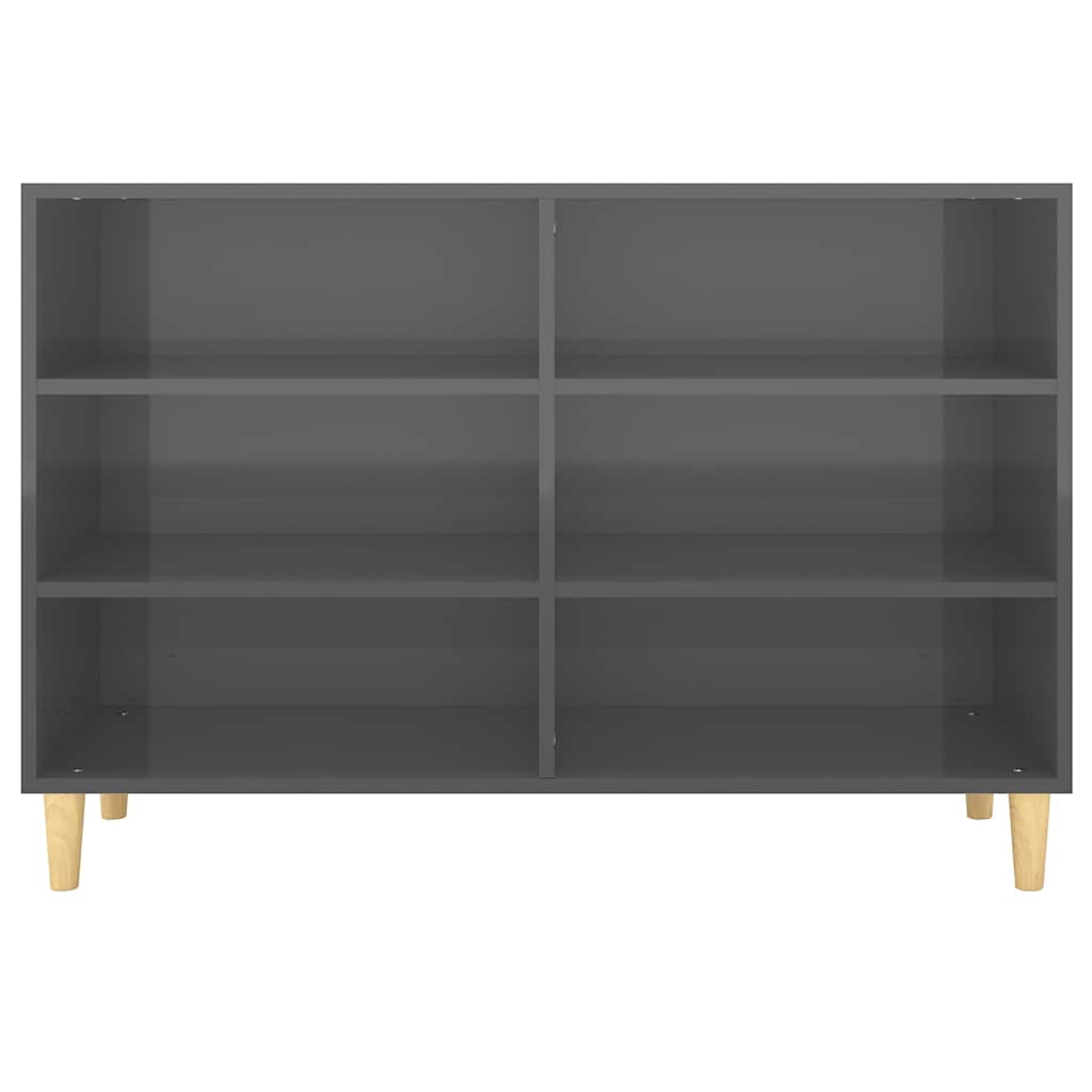Sideboard Hochglanz-Grau 103,5x35x70 cm Holzwerkstoff