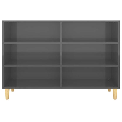 Sideboard Hochglanz-Grau 103,5x35x70 cm Holzwerkstoff