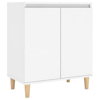Sideboard mit Massivholz-Beinen Weiß 60x35x70 cm Holzwerkstoff