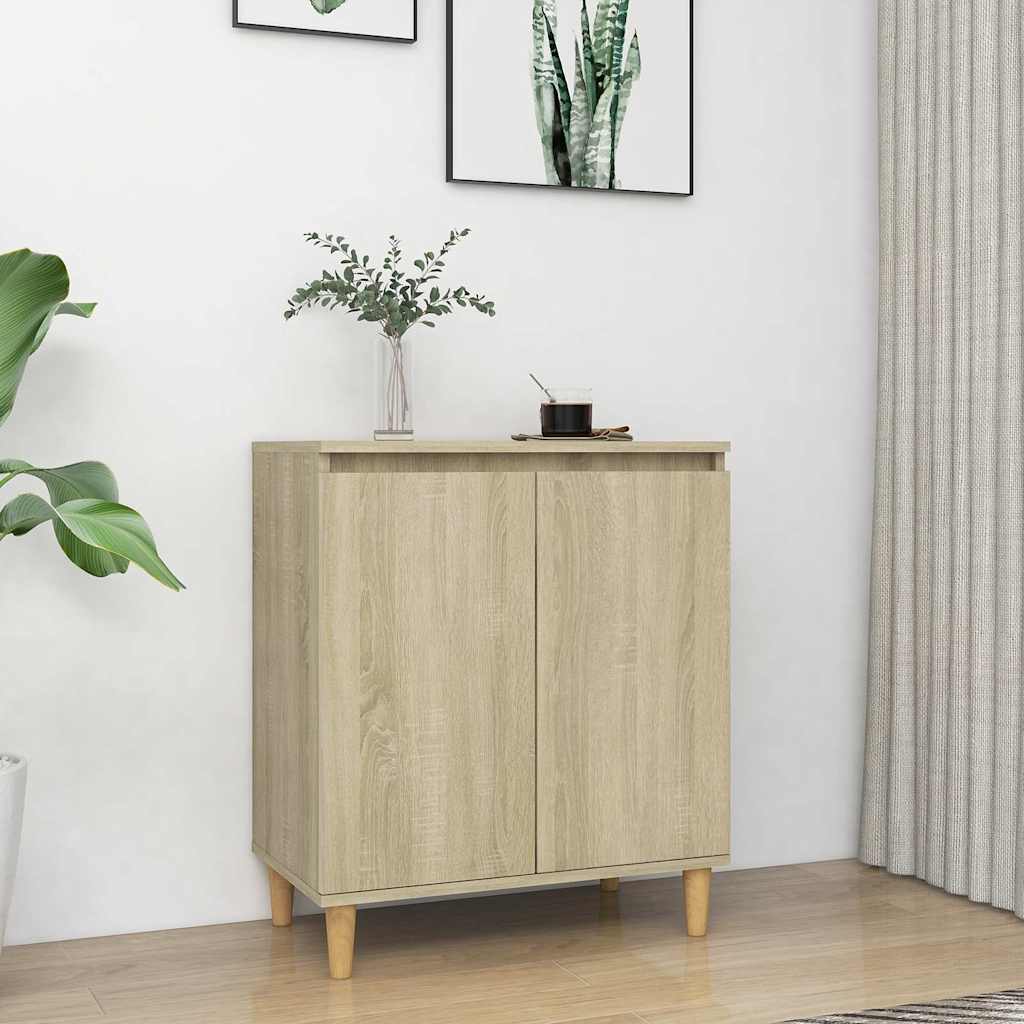 Sideboard mit Massivholz-Beinen Sonoma-Eiche 60x35x70 cm