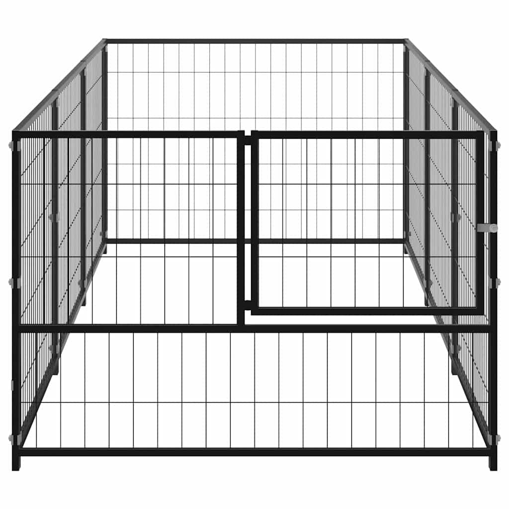 Tierkäfig ohne Tür | Schwarz 300 x 100 x 70 cm Stahl