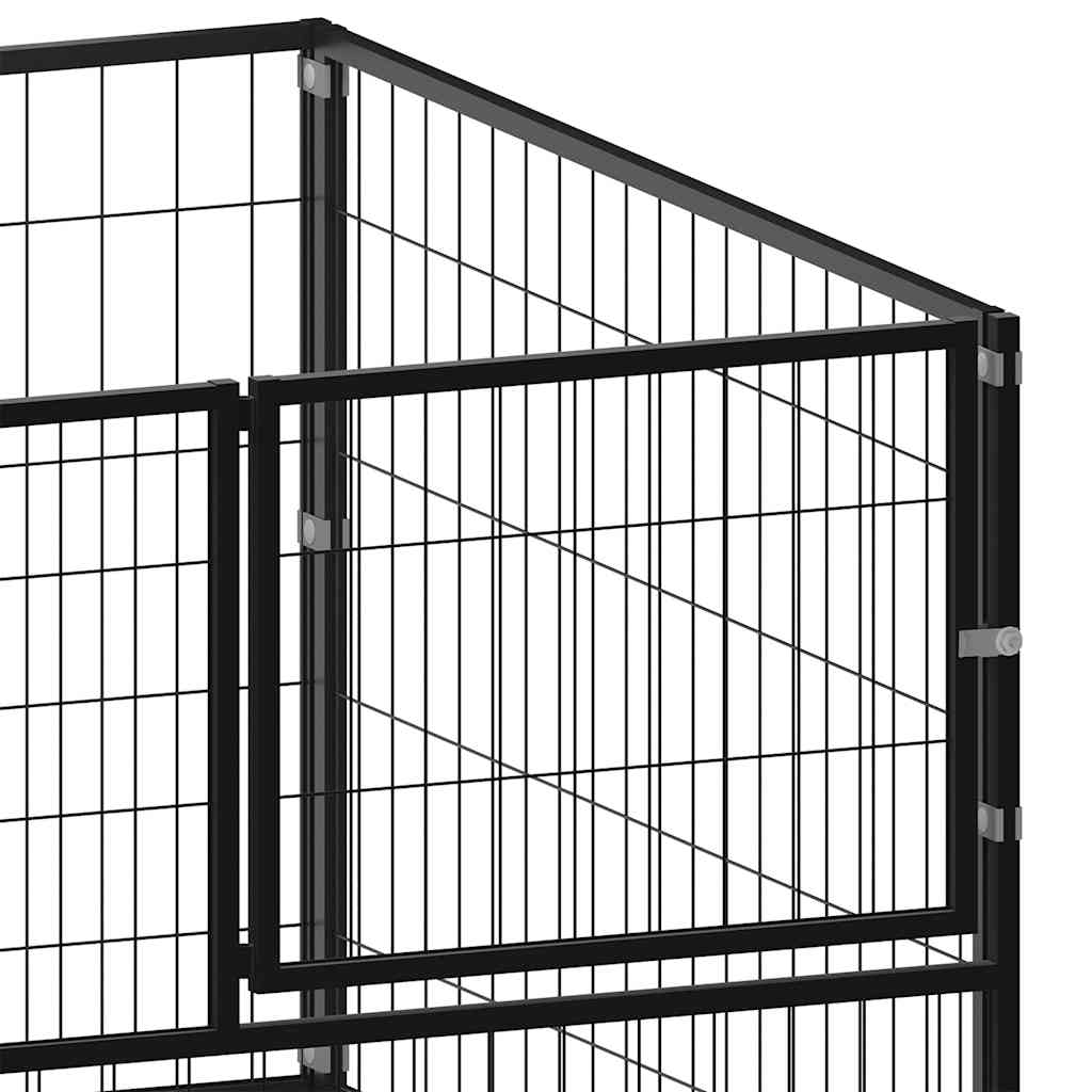 Tierkäfig ohne Tür | Schwarz 300 x 100 x 70 cm Stahl