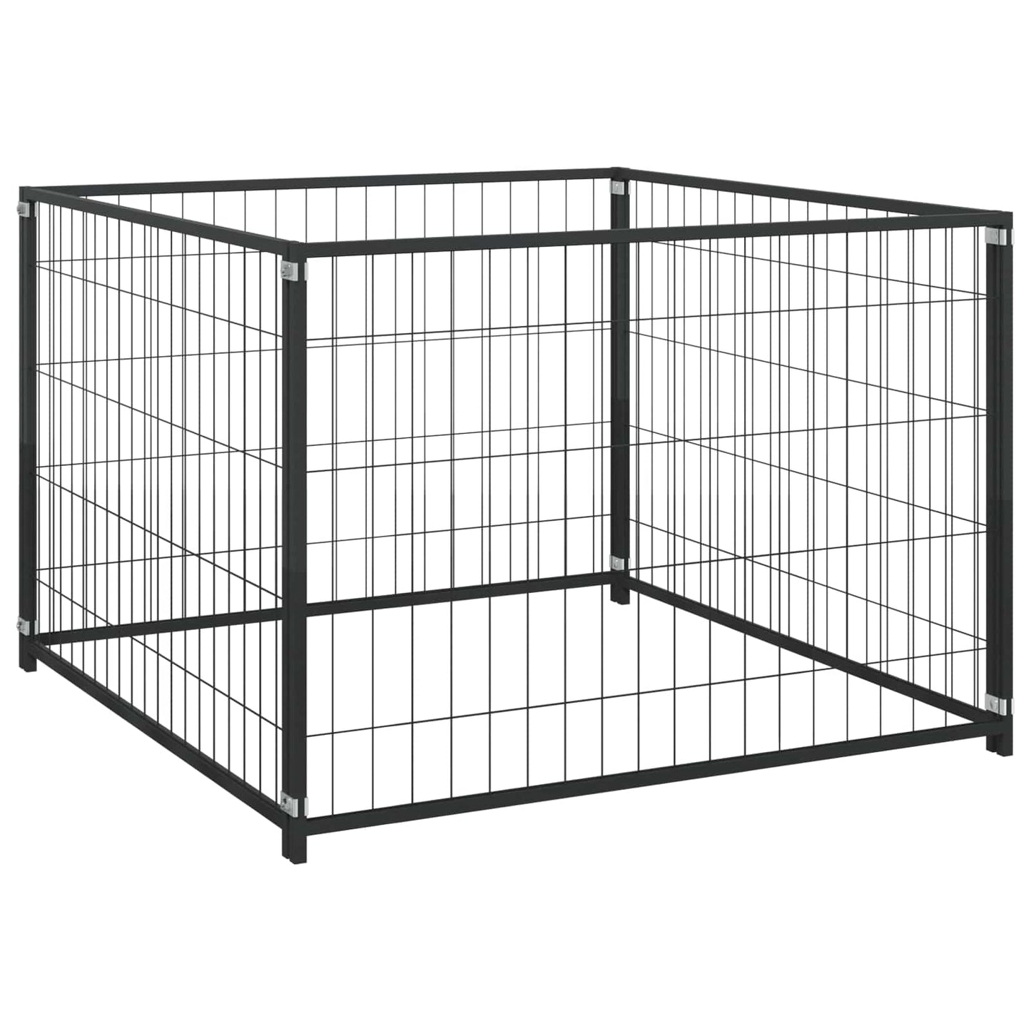 Tierkäfig ohne Tür | Schwarz 300 x 100 x 70 cm Stahl