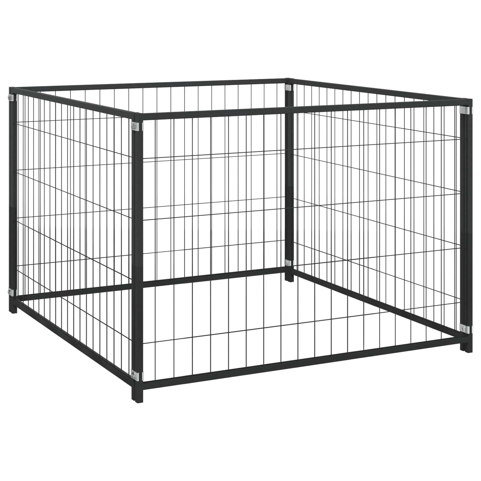 Tierkäfig ohne Tür | Schwarz 300 x 100 x 70 cm Stahl