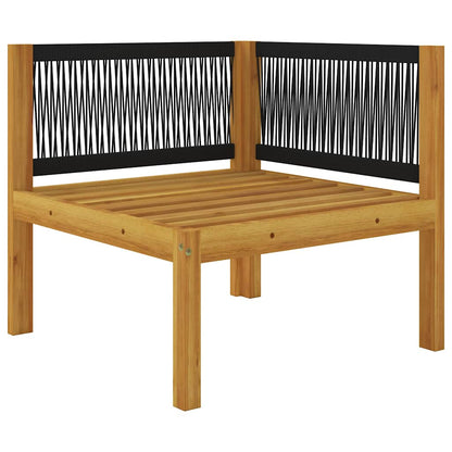 2-Sitzer-Gartenbank mit Kissen Holz Akazie & Seil