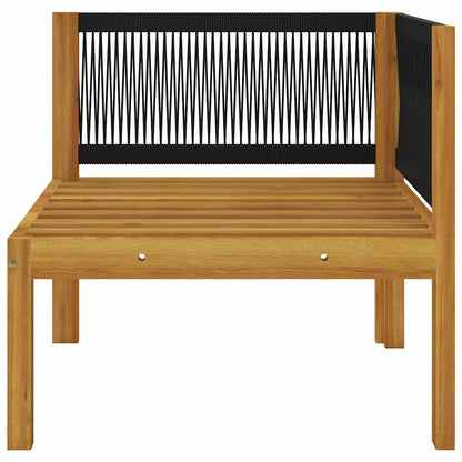 2-Sitzer-Gartenbank mit Kissen Holz Akazie & Seil