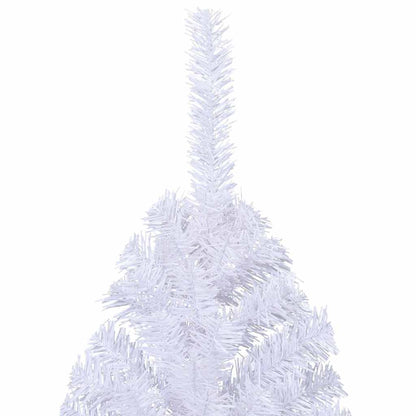 Künstlicher Halb-Weihnachtsbaum mit Ständer Weiß 210 cm PVC
