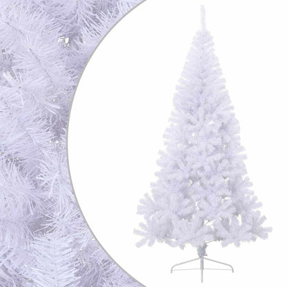 Künstlicher Halb-Weihnachtsbaum mit Ständer Weiß 240 cm PVC