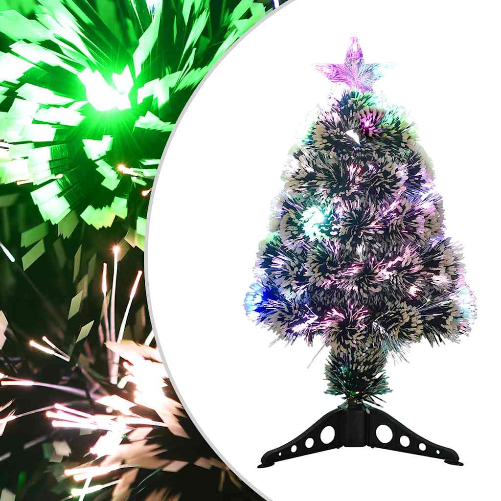 Weihnachtsbaum mit Beleuchtung Grün und Weiß 64cm Glasfaser