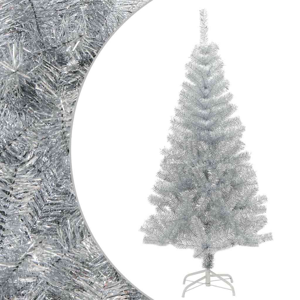 Künstlicher Weihnachtsbaum mit Ständer Silber 120 cm PET