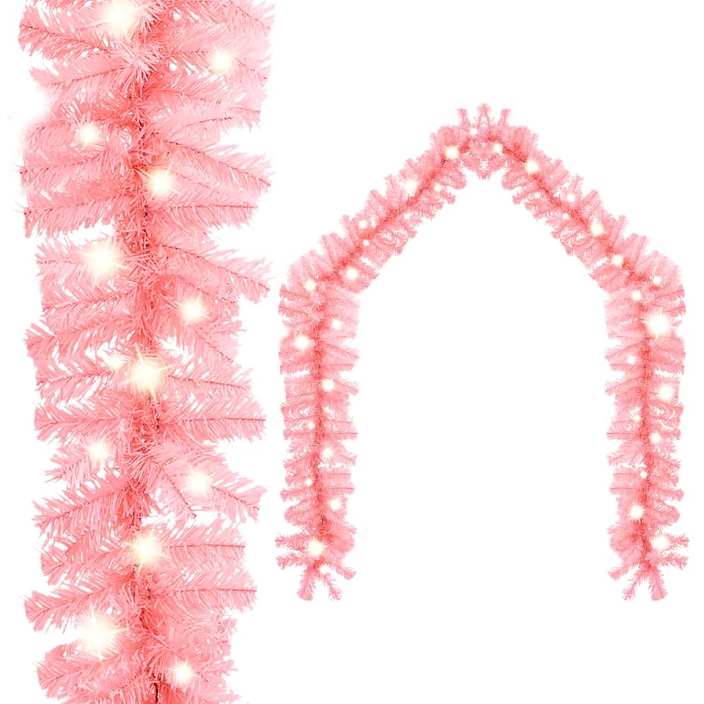 Weihnachtsgirlande mit LED 5 m Rosa