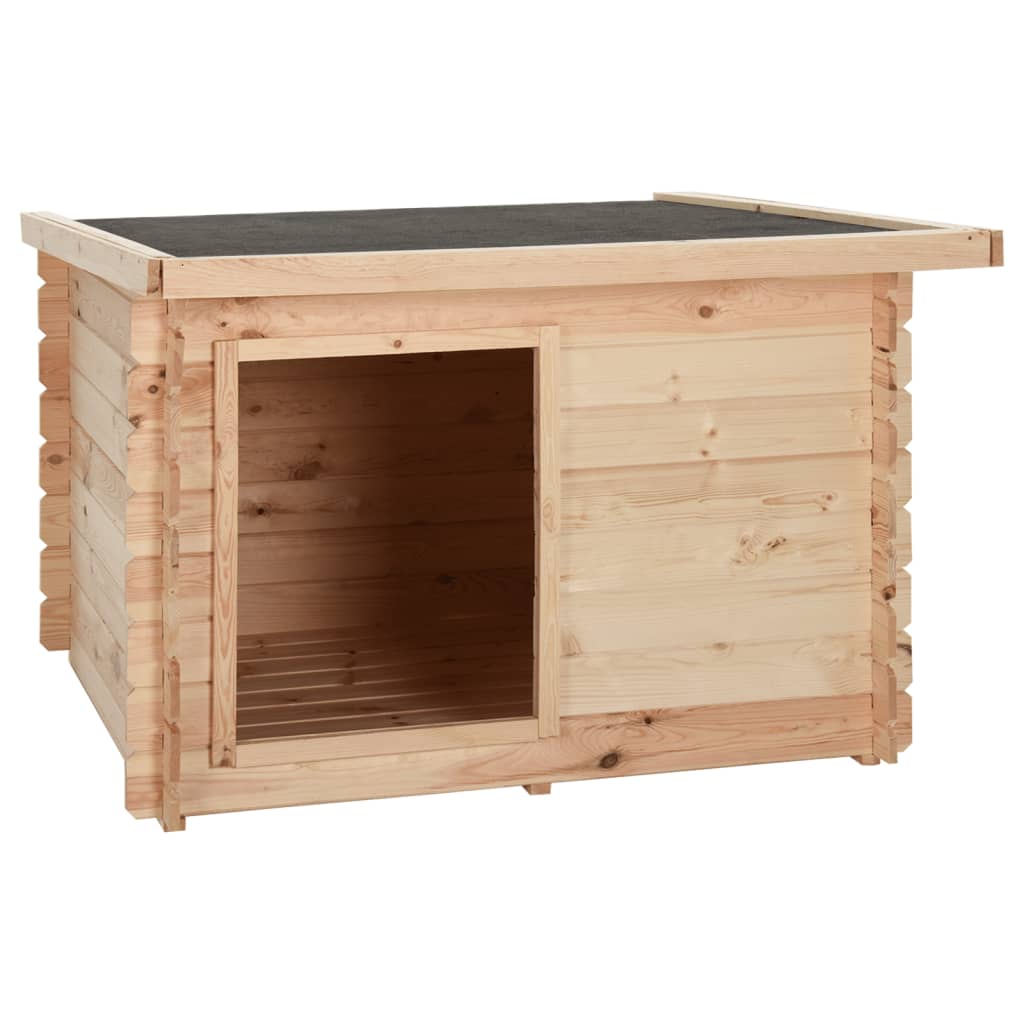 Hundehütte122,5x118x82,6 cm Massivholz Kiefer 14 mm