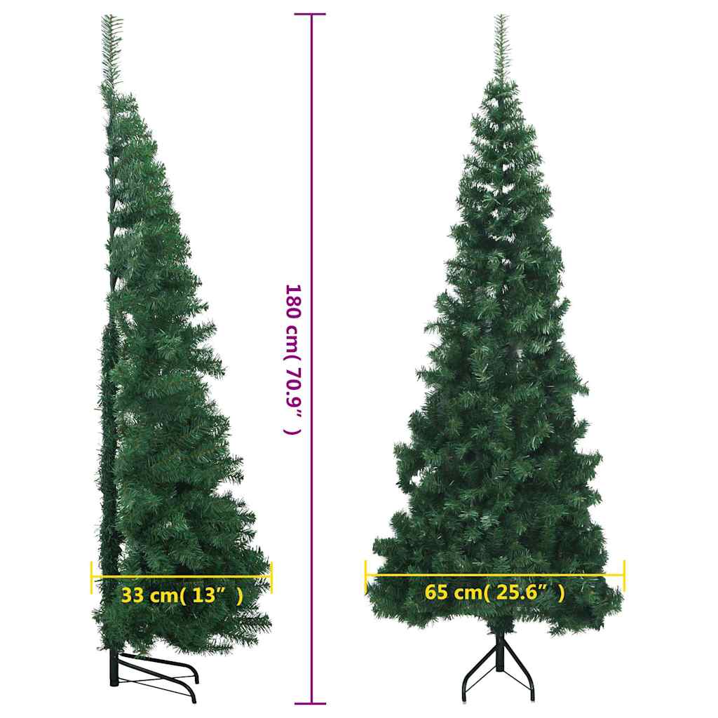 Künstlicher Eck-Weihnachtsbaum Grün 180 cm PVC