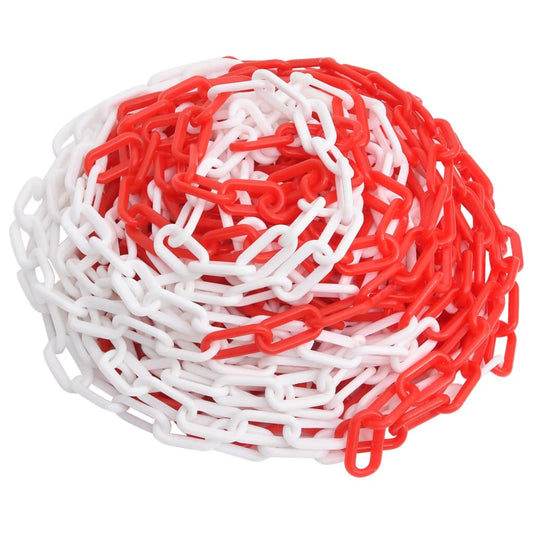 Absperrkette Rot und Weiß 30 m Ø8 mm Kunststoff