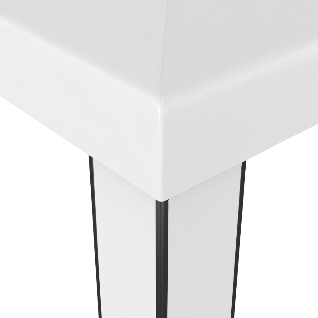 Gazebo avec double toit et guirlande lumineuse LED 3x3 m blanc