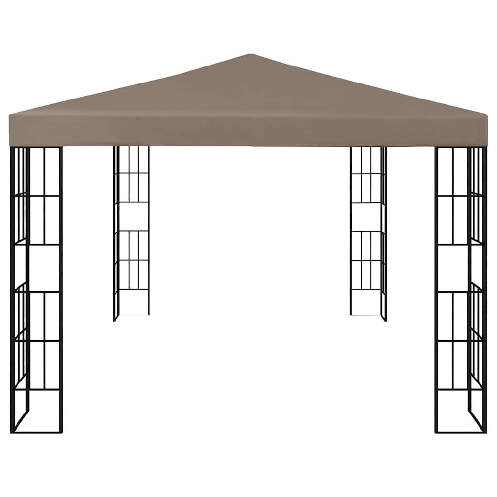 Pavillon mit LED-Lichterkette 4x3 m Taupe