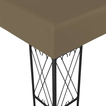 Pavillon mit LED-Lichterkette 3x4 m Taupe Stoff