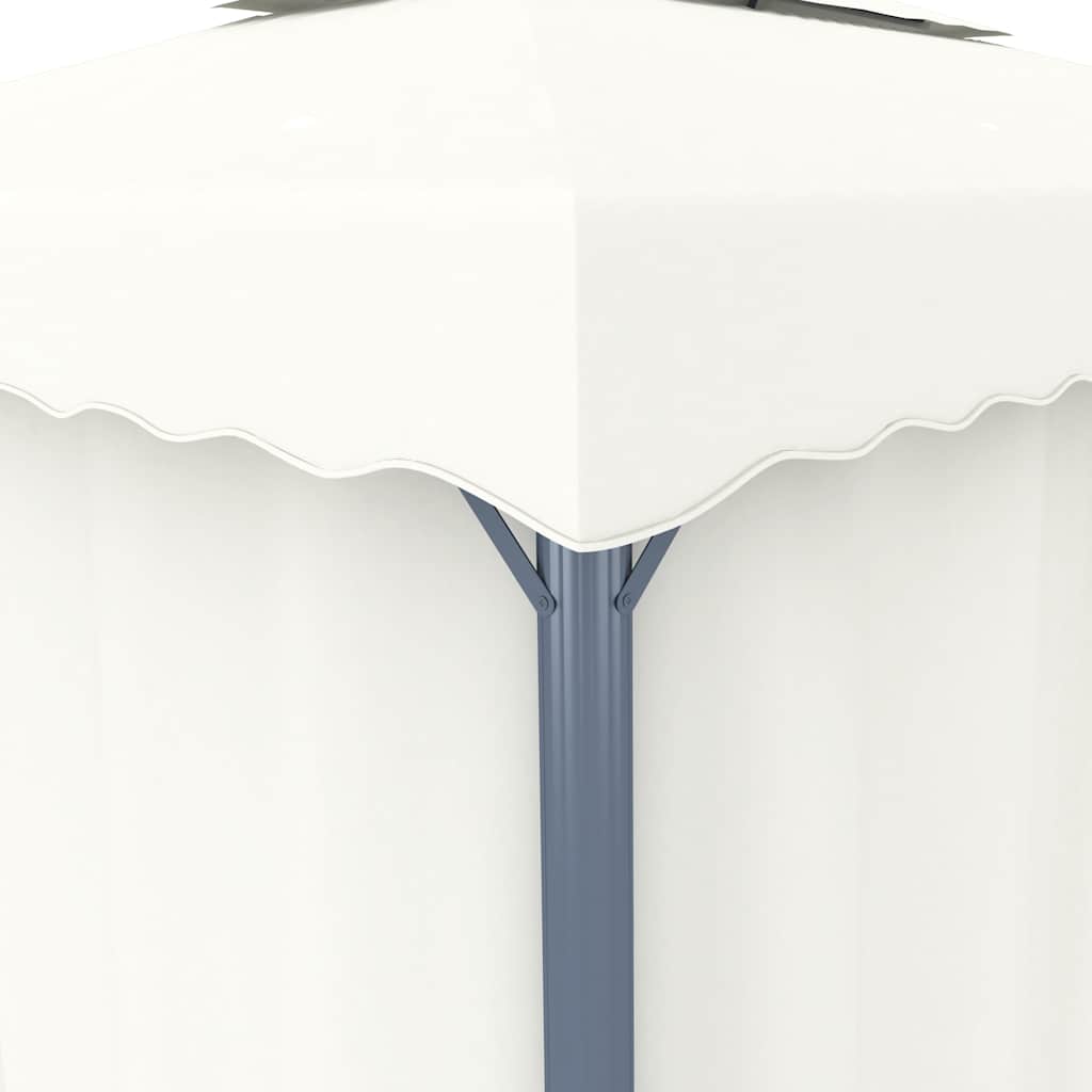Pavillon mit Vorhängen & LED-Lichterketten 4x3 m Cremeweiß