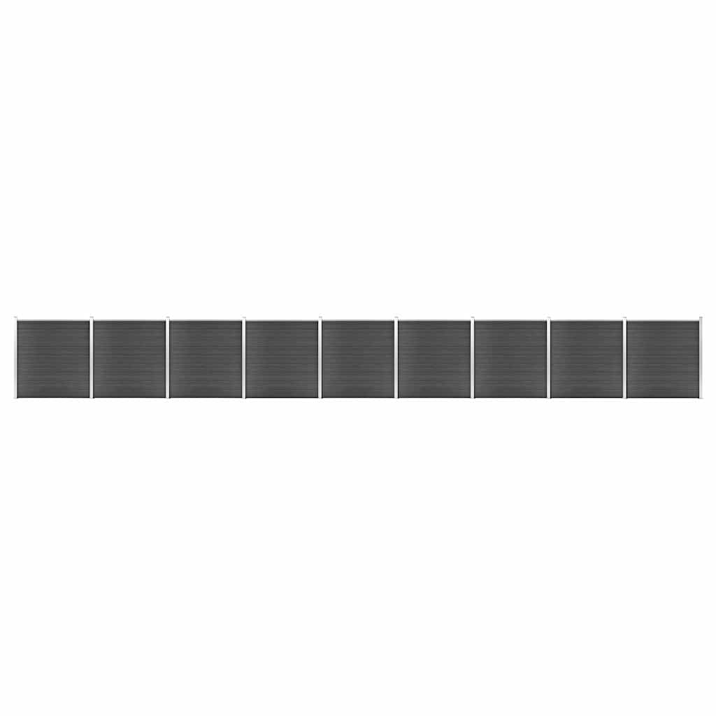 Zaunelement Set WPC 1564x186 cm Schwarz