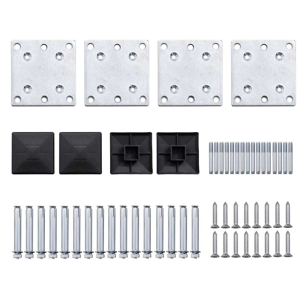 Zaunelement Set WPC 446x(105-186) cm Schwarz