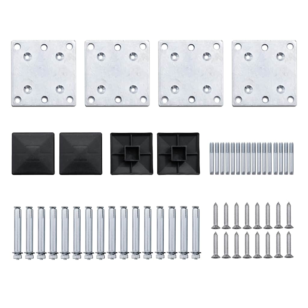 Zaunelement Set WPC 446x(105-186) cm Schwarz