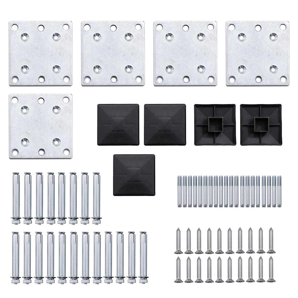 Zaunelement Set WPC 619x(105-186) cm Schwarz