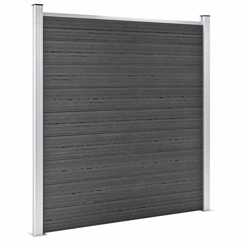 Zaunelement Set WPC 1138x(105-186) cm Schwarz