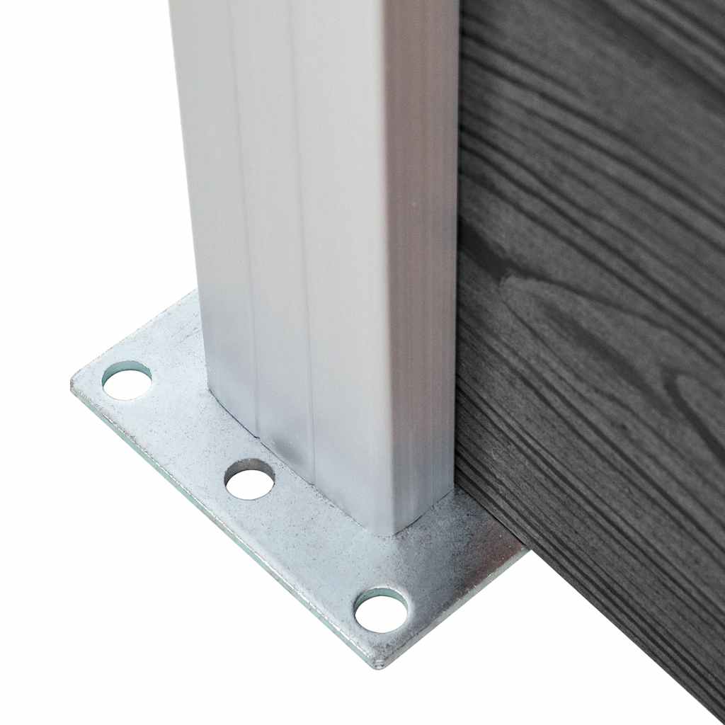 Zaunelement Set WPC 1138x(105-186) cm Schwarz