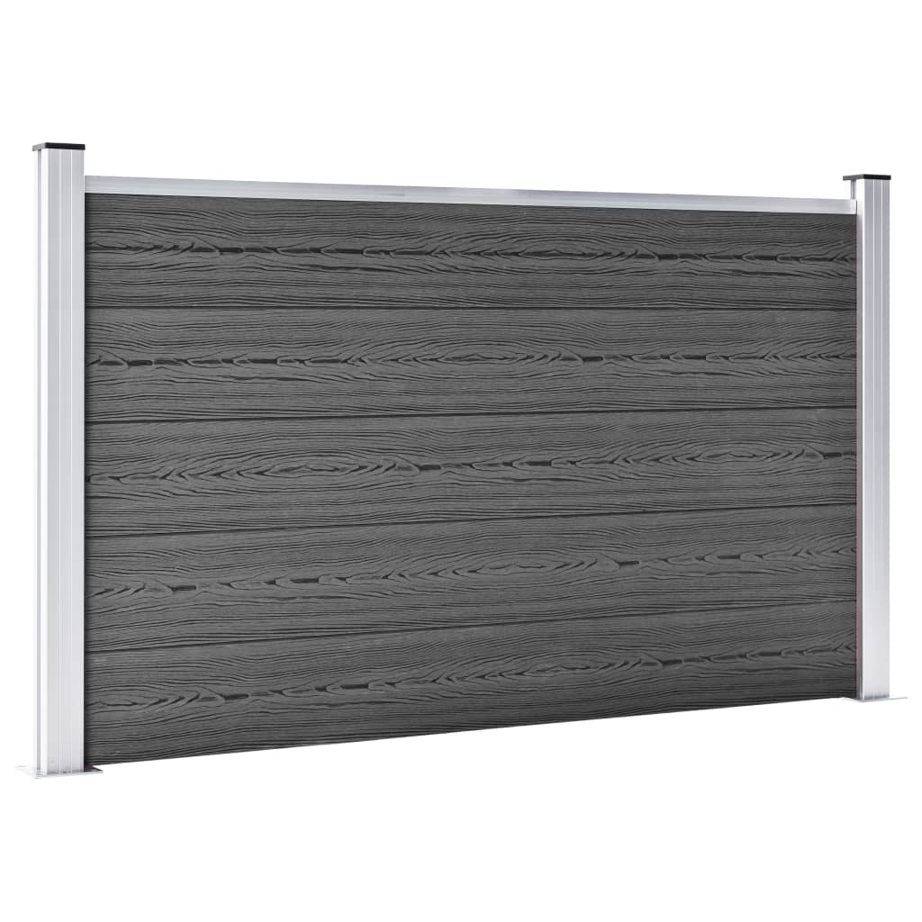 Zaunelement Set WPC 872x105 cm Schwarz