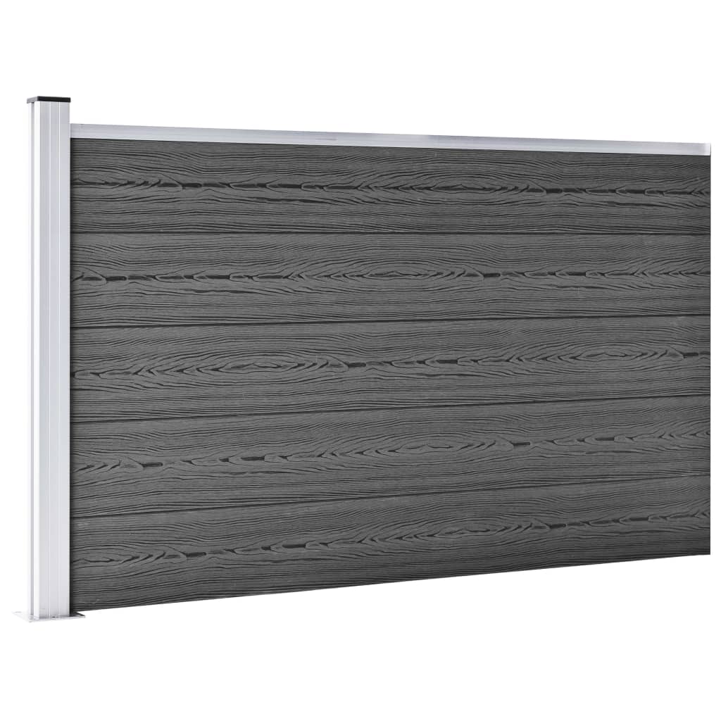 Zaunelement Set WPC 872x105 cm Schwarz